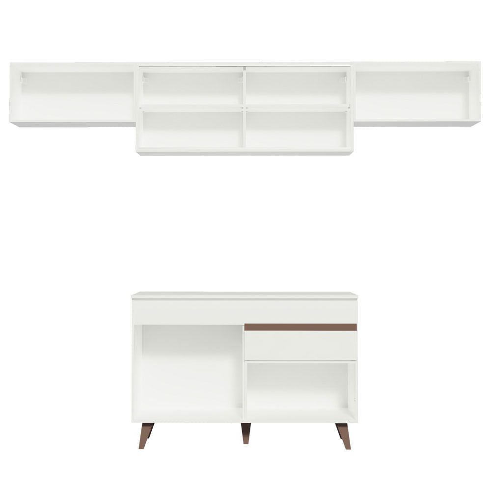 Armário de Cozinha Compacta Reims 260cm Branco Reims Madesa 03