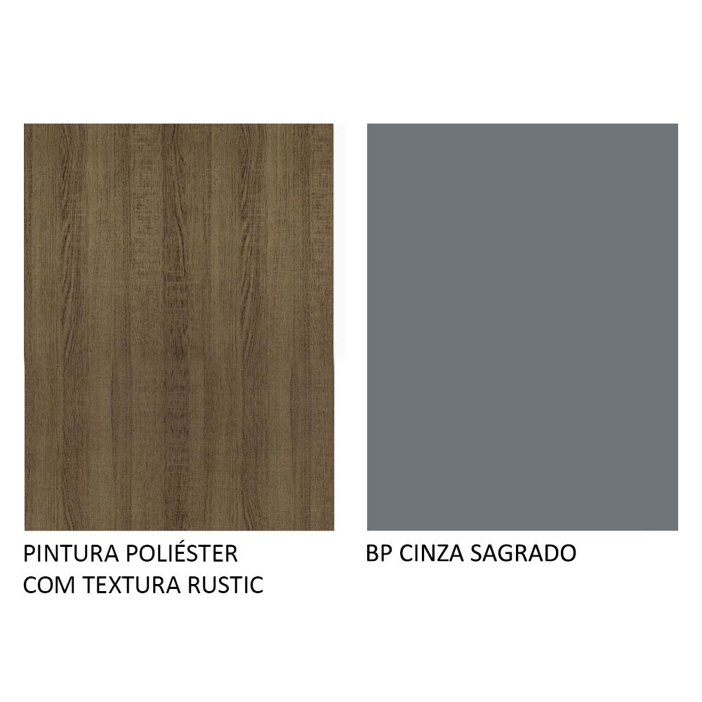 Armário de Cozinha Completa 290cm Rustic/Cinza Agata Madesa 01