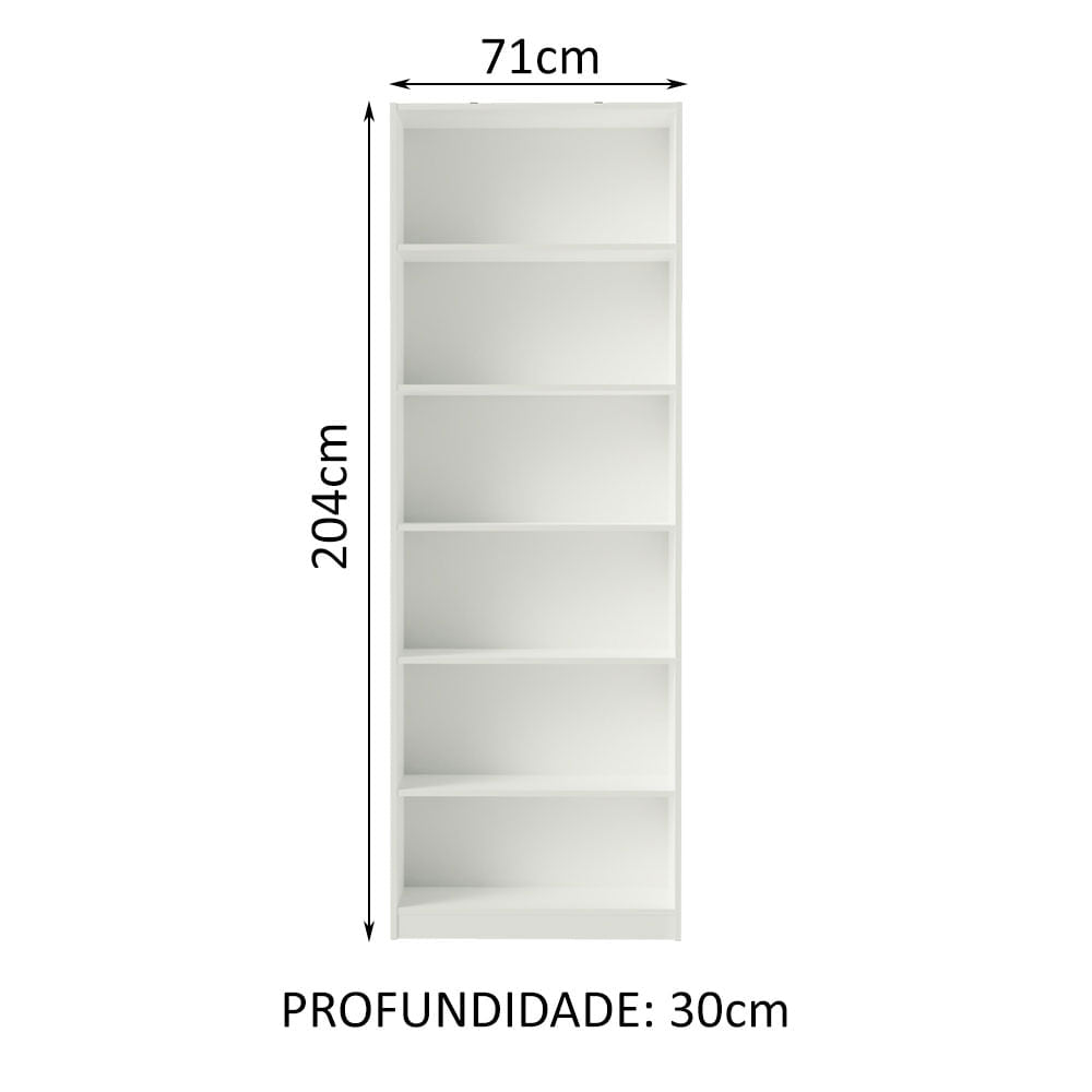 Estante Livreiro Madesa 6908 com 6 Nichos Branco