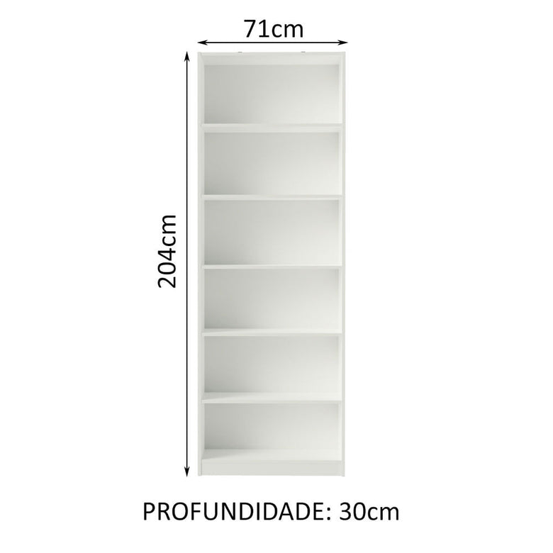 Estante Livreiro Madesa 6908 com 6 Nichos Branco