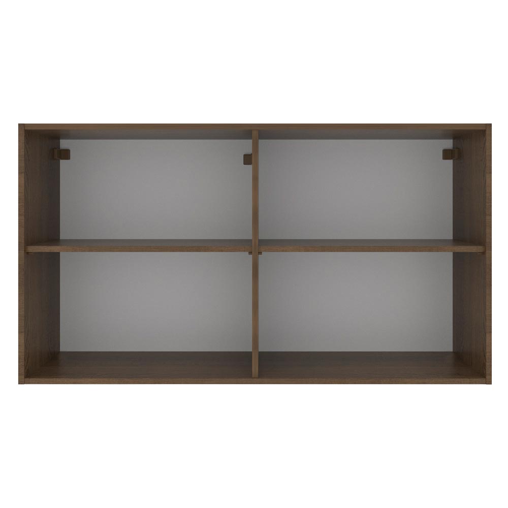 Armário Aéreo Madesa Agata 120 cm 2 Portas Rustic/Cinza