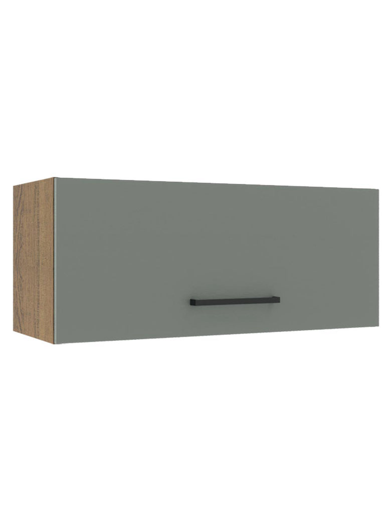 Armário Aéreo Madesa Agata 80 cm 1 Porta Basculante Rustic/Cinza