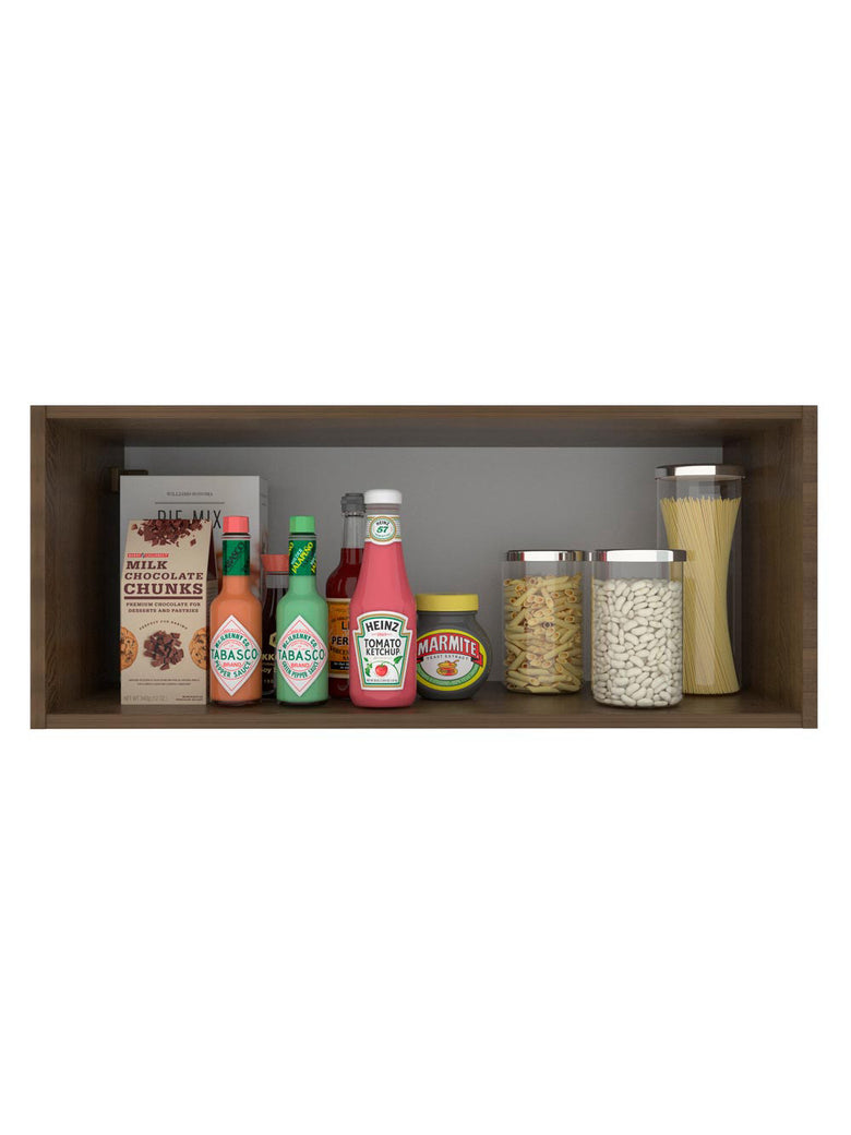 Armário Aéreo Madesa Agata 80 cm 1 Porta Basculante Rustic/Cinza