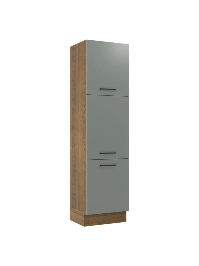 Paneleiro Madesa Agata 60 cm 3 Portas Rustic/Cinza