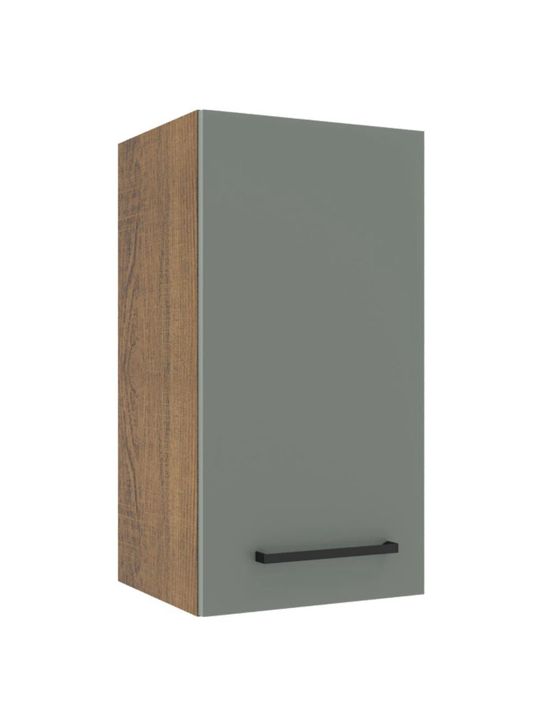 Armário Aéreo Madesa Agata 35 cm 1 Porta Rustic/Cinza