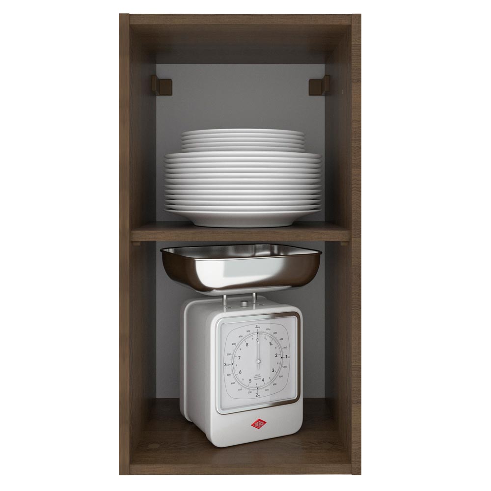 Armário Aéreo Madesa Agata 35 cm 1 Porta Rustic/Cinza