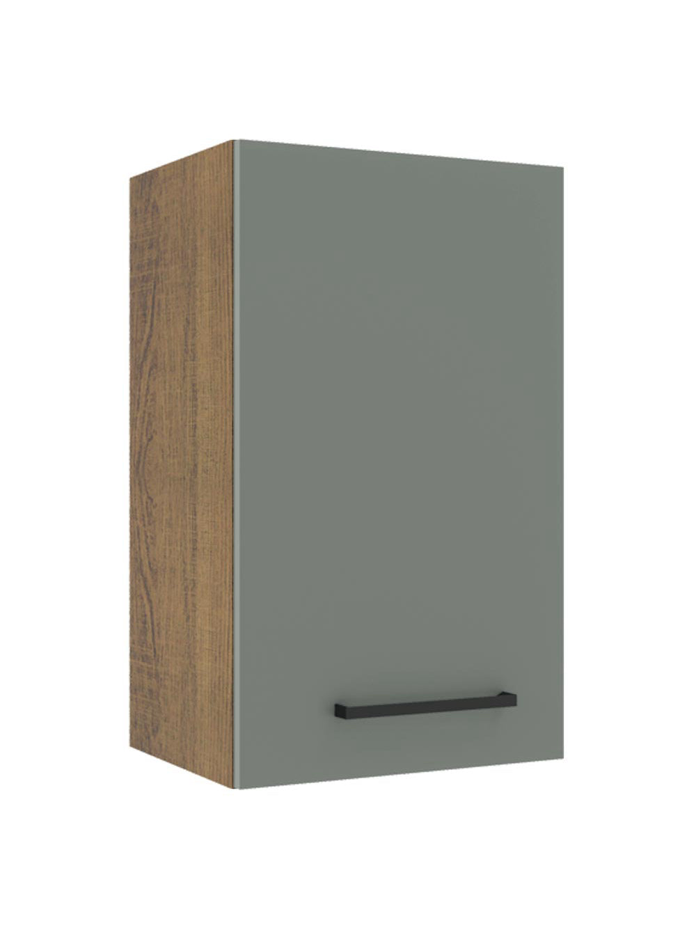 Armário Aéreo Madesa Agata 40 cm 1 Porta Rustic/Cinza - Rustic/Cinza