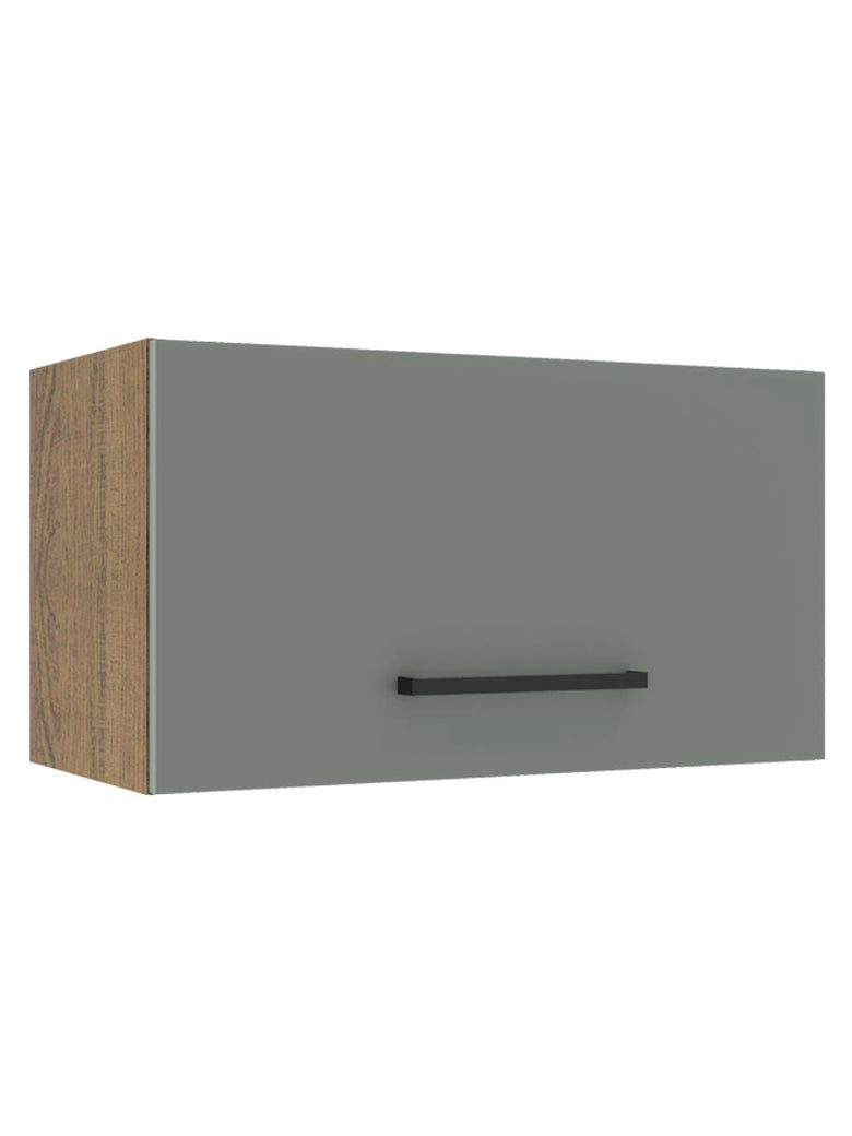 Armário Aéreo Madesa Agata 60 cm 1 Porta Basculante Rustic/Cinza