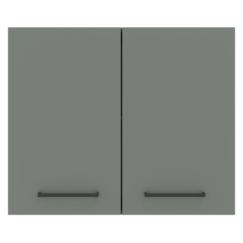 Armário Aéreo Madesa Agata 80 cm 2 Portas Rustic/Cinza