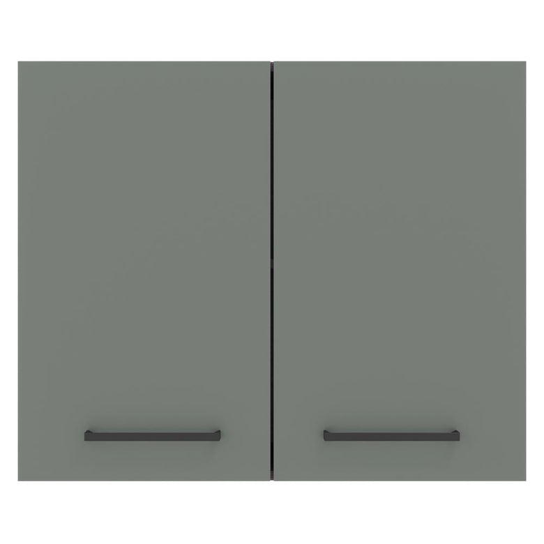 Armário Aéreo Madesa Agata 80 cm 2 Portas Rustic/Cinza