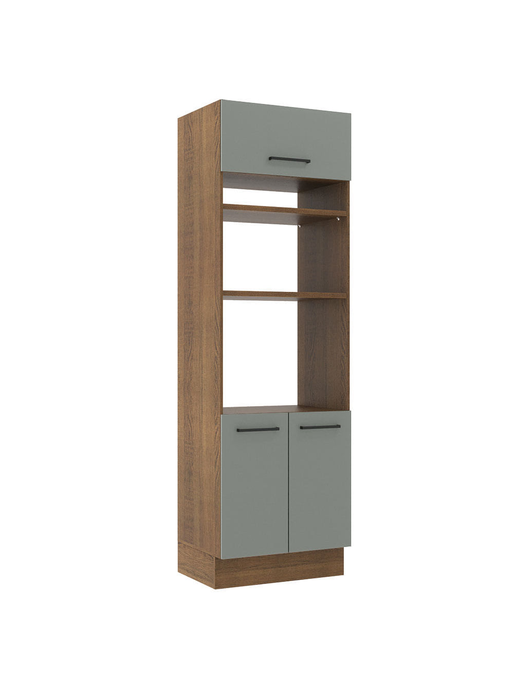 Torre Quente Madesa Agata 70 cm 3 Portas Rustic/Cinza - Rustic/Cinza