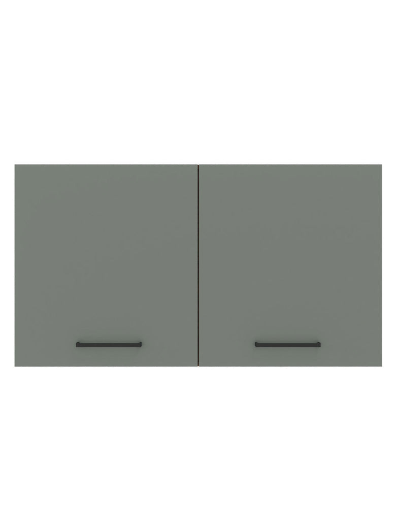 Armário Aéreo Madesa Agata 120 cm 2 Portas Branco/Cinza