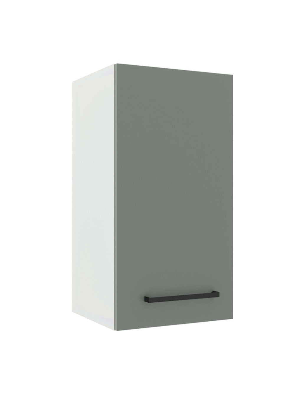 Armário Aéreo Madesa Agata 35 cm 1 Porta Branco/Cinza - Branco/Cinza