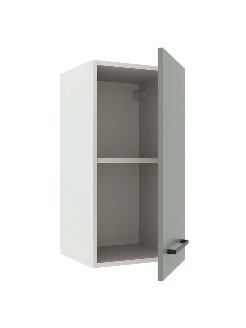 Armário Aéreo Madesa Agata 35 cm 1 Porta Branco/Cinza