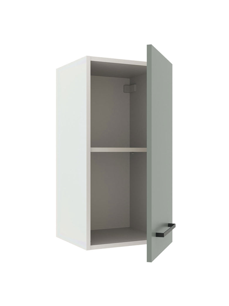 Armário Aéreo Madesa Agata 35 cm 1 Porta Branco/Cinza