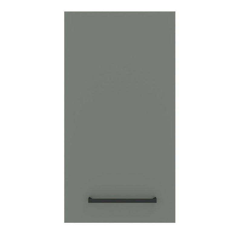 Armário Aéreo Madesa Agata 35 cm 1 Porta Branco/Cinza