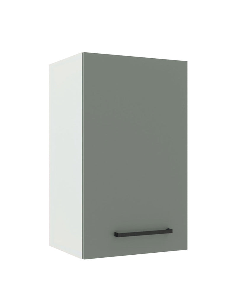 Armário Aéreo Madesa Agata 40 cm 1 Porta Branco/Cinza