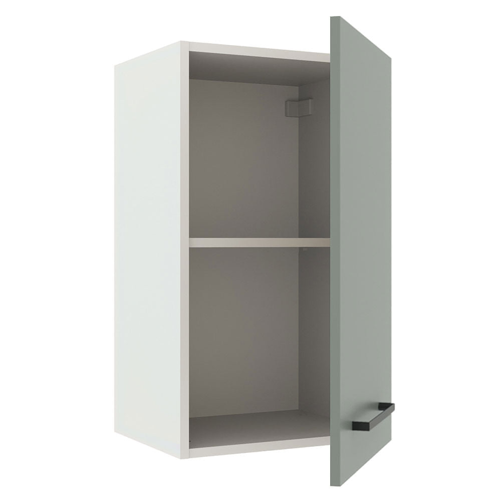 Armário Aéreo Madesa Agata 40 cm 1 Porta Branco/Cinza