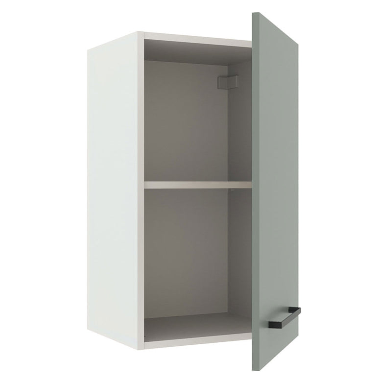 Armário Aéreo Madesa Agata 40 cm 1 Porta Branco/Cinza