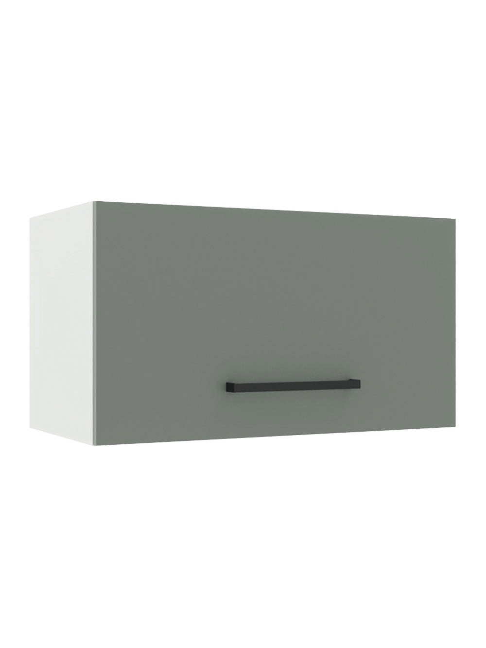 Armário Aéreo Madesa Agata 60 cm 1 Porta Basculante Branco/Cinza - Branco/Cinza