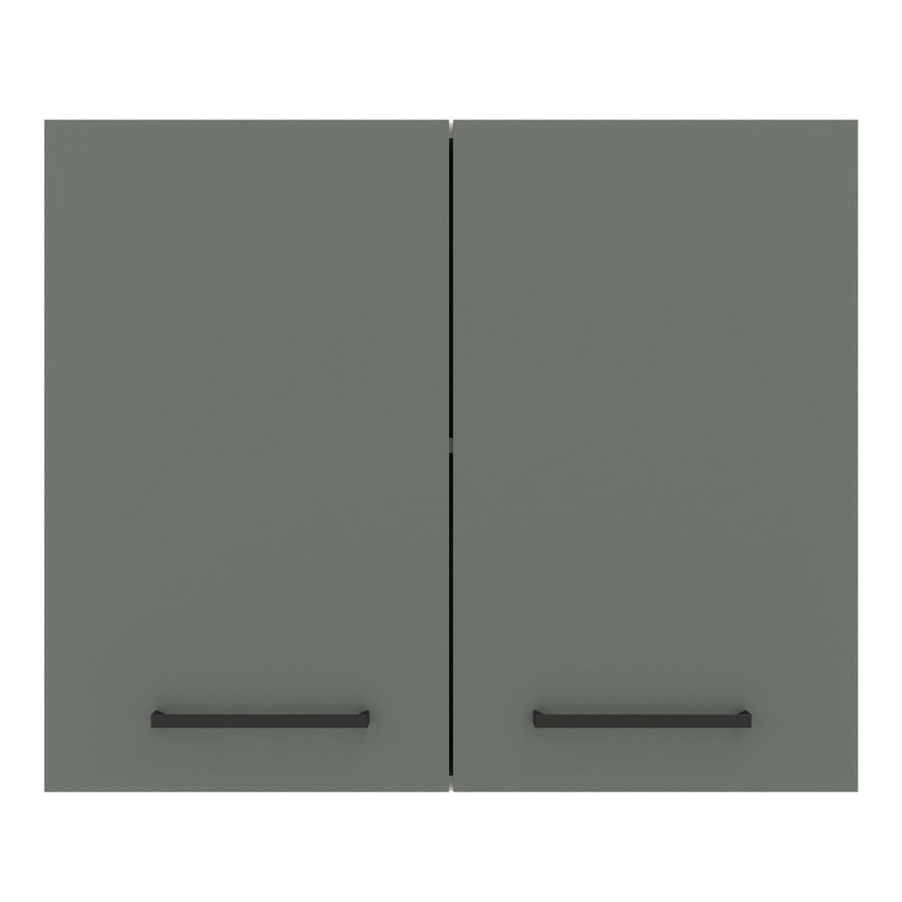 Armário Aéreo Madesa Agata 80 cm 2 Portas Branco/Cinza