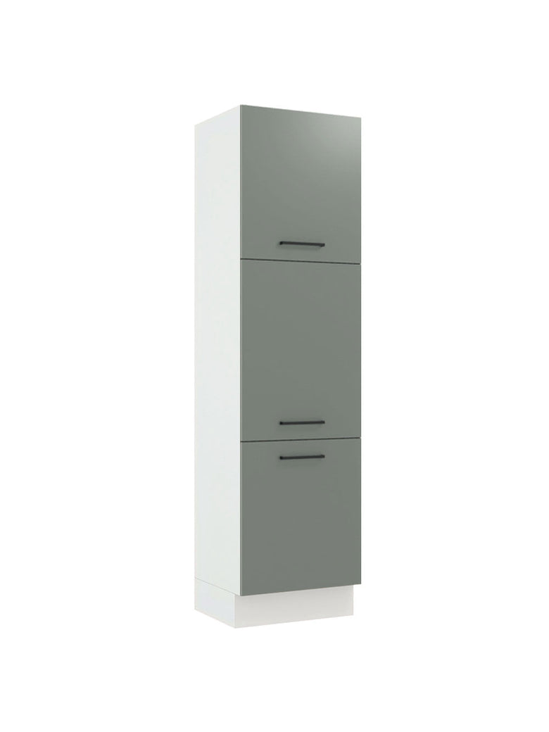 Paneleiro Madesa Agata 60 cm 3 Portas Branco/Cinza