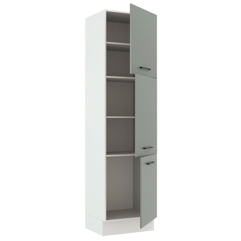 Paneleiro Madesa Agata 60 cm 3 Portas Branco/Cinza