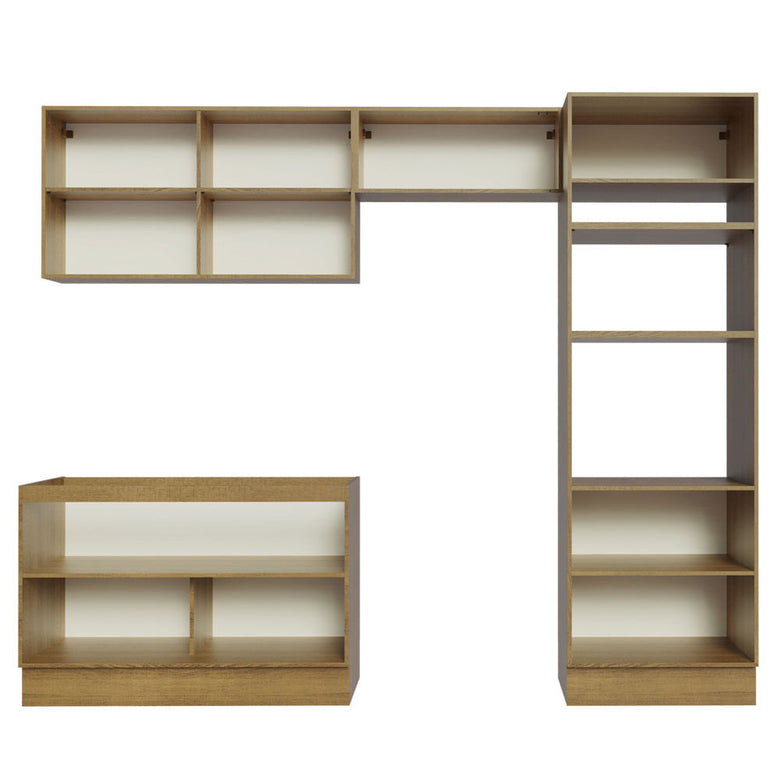 Armário de Cozinha Completa 270cm Rustic/Preto Lux Madesa 01