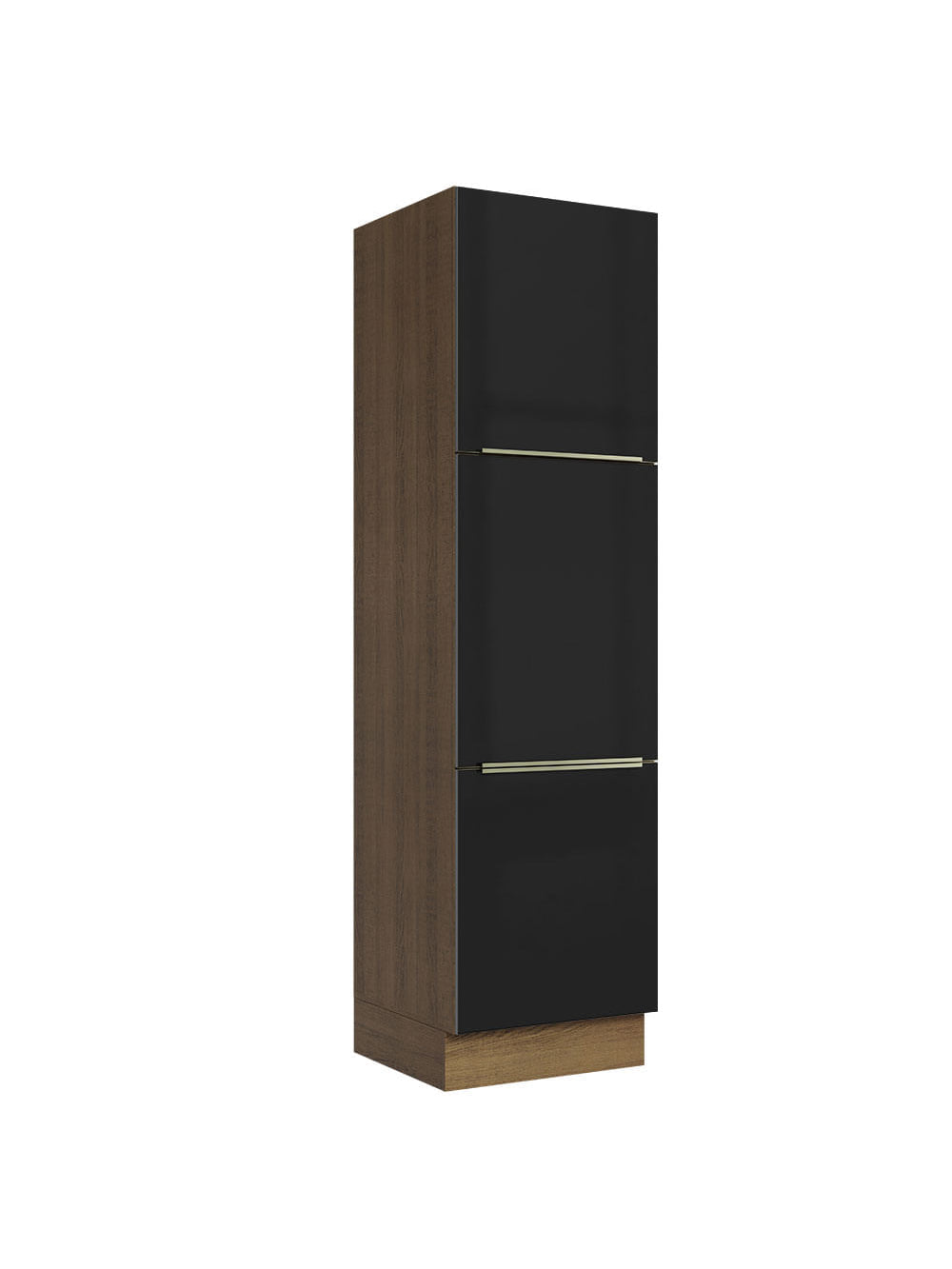 Paneleiro Madesa Lux 60 cm 3 Portas Rustic/Preto - Rustic/Preto