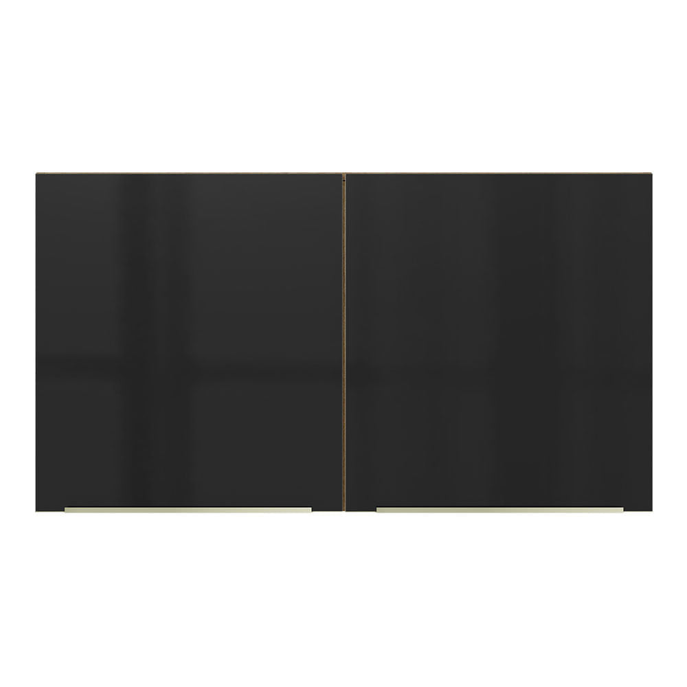 Armário Aéreo Madesa Lux 120 cm 2 Portas Rustic/Preto