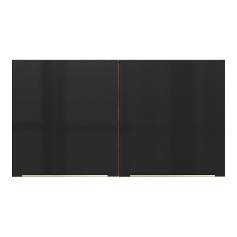 Armário Aéreo Madesa Lux 120 cm 2 Portas Rustic/Preto