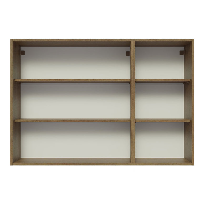 Armário Aéreo Madesa Lux 120 cm 3 Portas Rustic/Preto