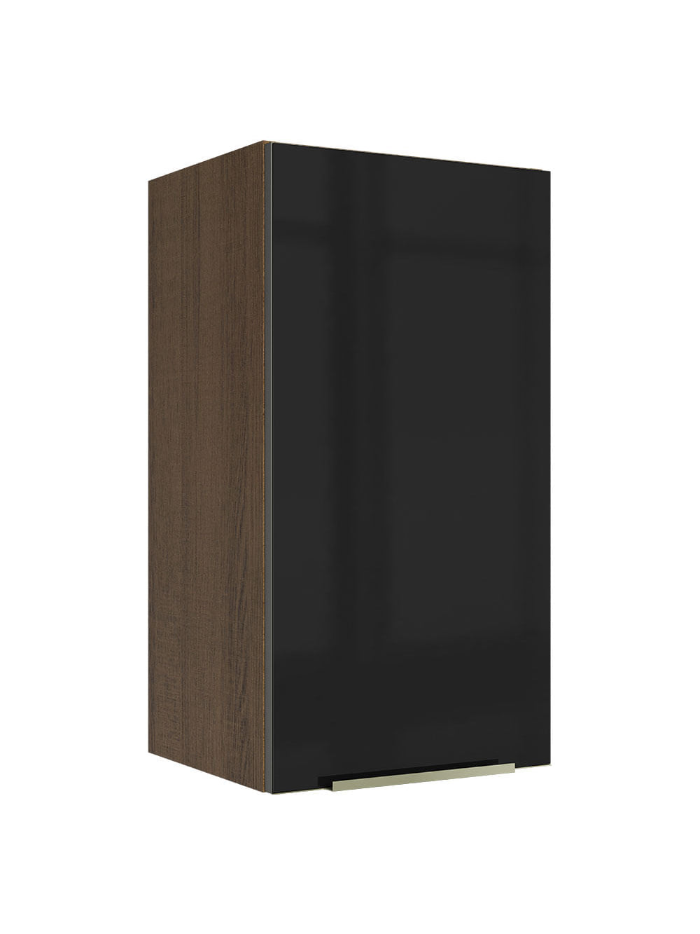 Armário Aéreo Madesa Lux 35 cm 1 Porta Rustic/Preto - Rustic/Preto