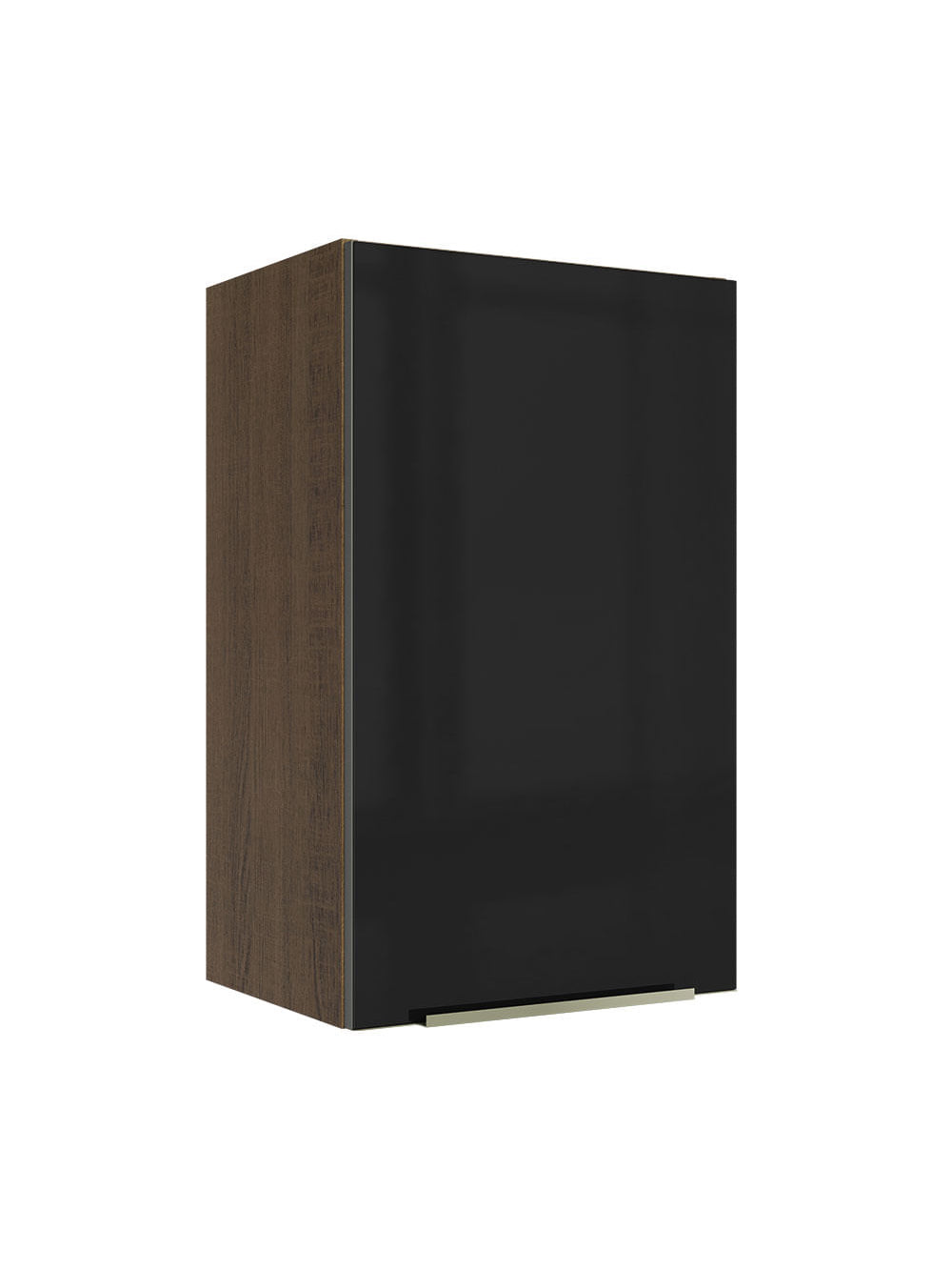 Armário Aéreo Madesa Lux 40 cm 1 Porta Rustic/Preto - Rustic/Preto