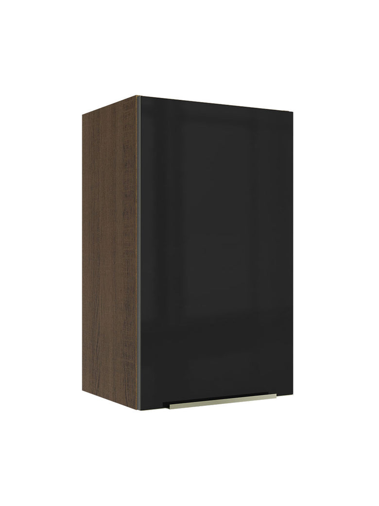 Armário Aéreo Madesa Lux 40 cm 1 Porta Rustic/Preto
