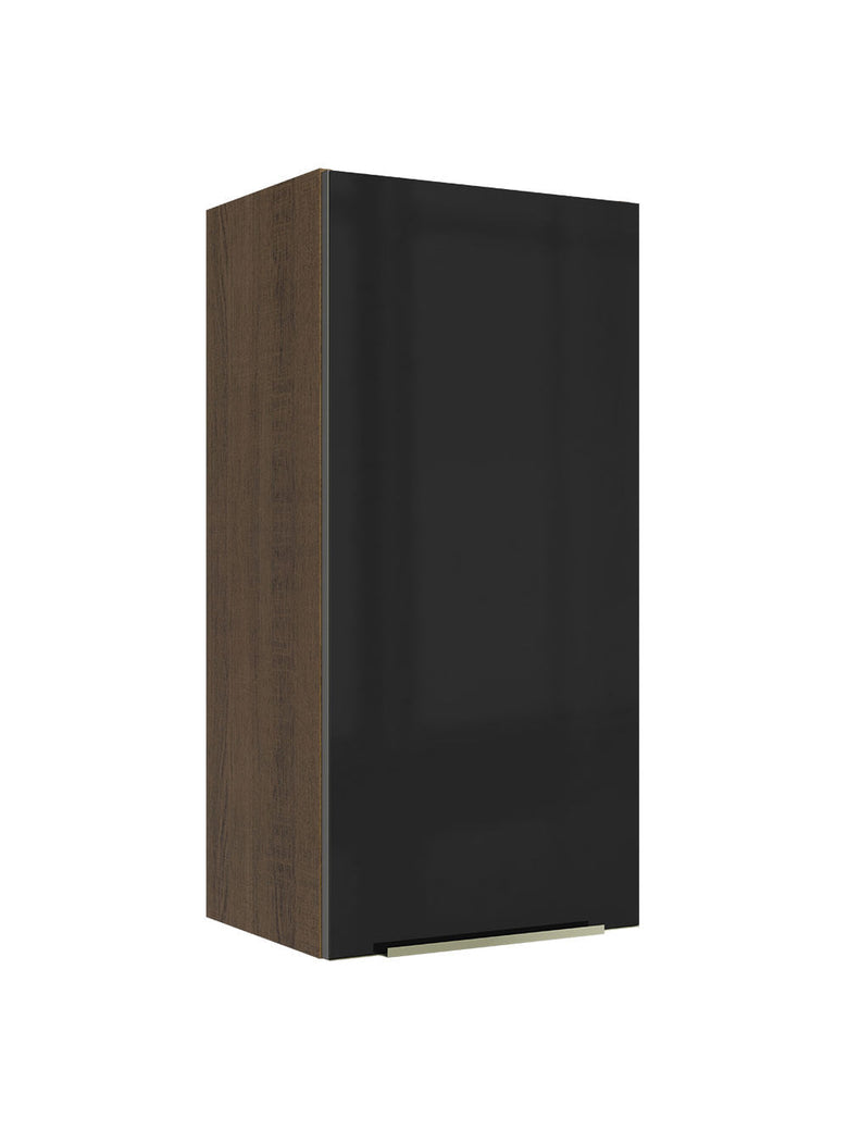 Armário Aéreo Madesa Lux 40 x 83 cm 1 Porta Rustic/Preto