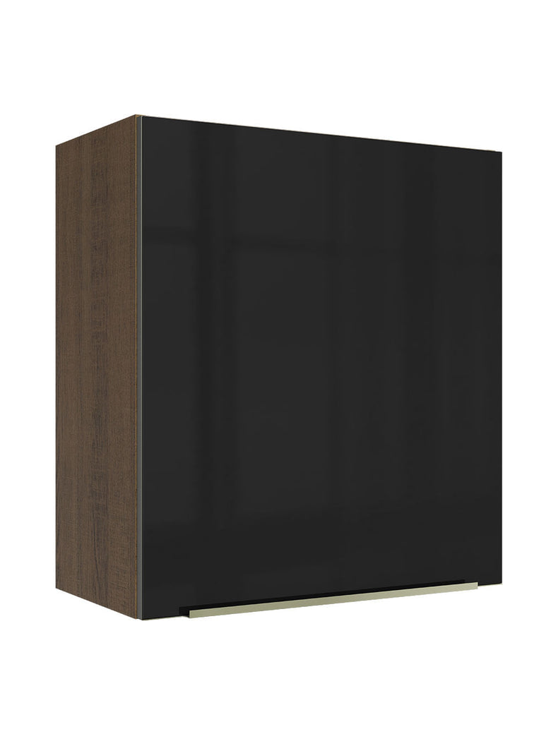 Armário Aéreo Madesa Lux 60 cm 1 Porta Rustic/Preto