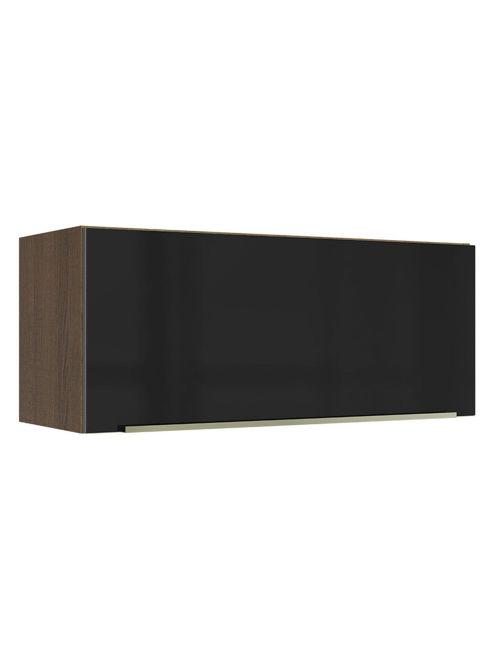 Armário Aéreo Madesa Lux 80 cm 1 Porta Basculante Rustic/Preto - Rustic/Preto