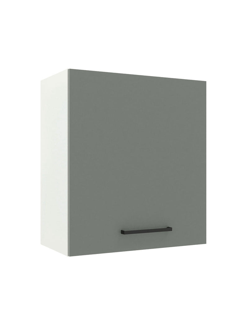 Armário Aéreo Madesa Agata 60 cm 1 Porta Branco/Cinza