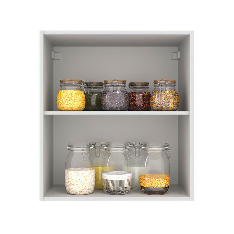 Armário Aéreo Madesa Agata 60 cm 1 Porta Branco/Cinza