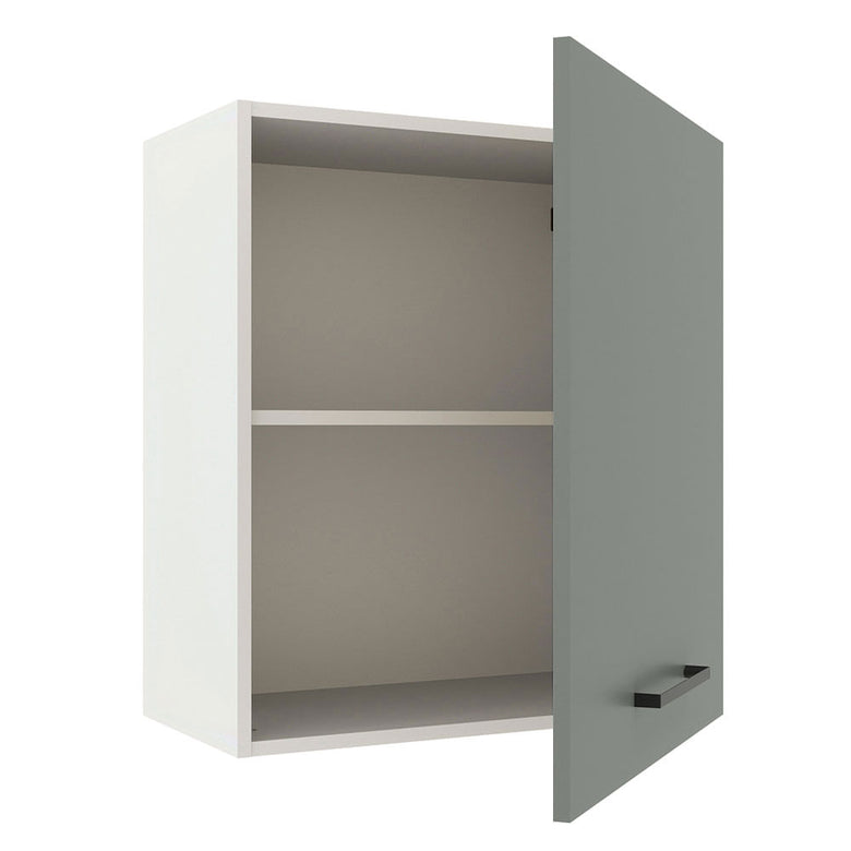 Armário Aéreo Madesa Agata 60 cm 1 Porta Branco/Cinza