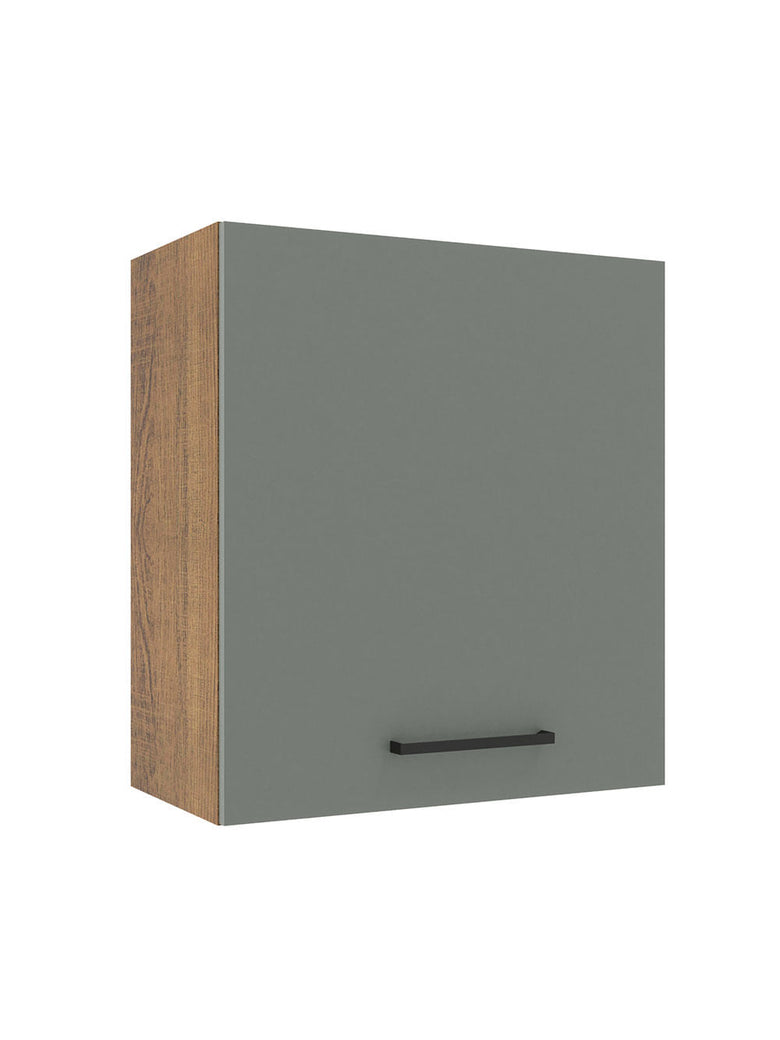 Armário Aéreo Madesa Agata 60 cm 1 Porta Rustic/Cinza