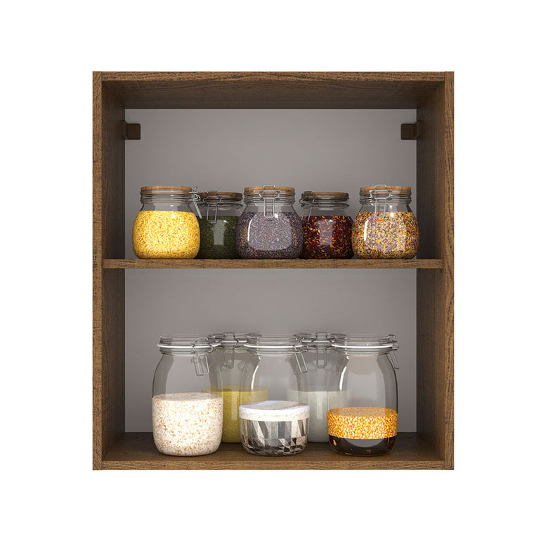 Armário Aéreo Madesa Agata 60 cm 1 Porta Rustic/Cinza