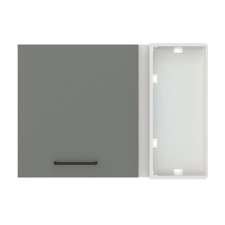 Armário Aéreo de Canto Madesa Agata 1 Porta Branco/Cinza