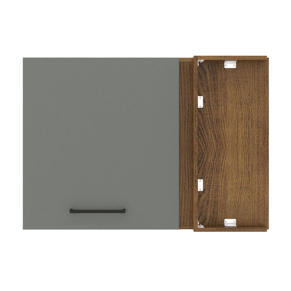 Armário Aéreo de Canto Madesa Agata 1 Porta Rustic/Cinza