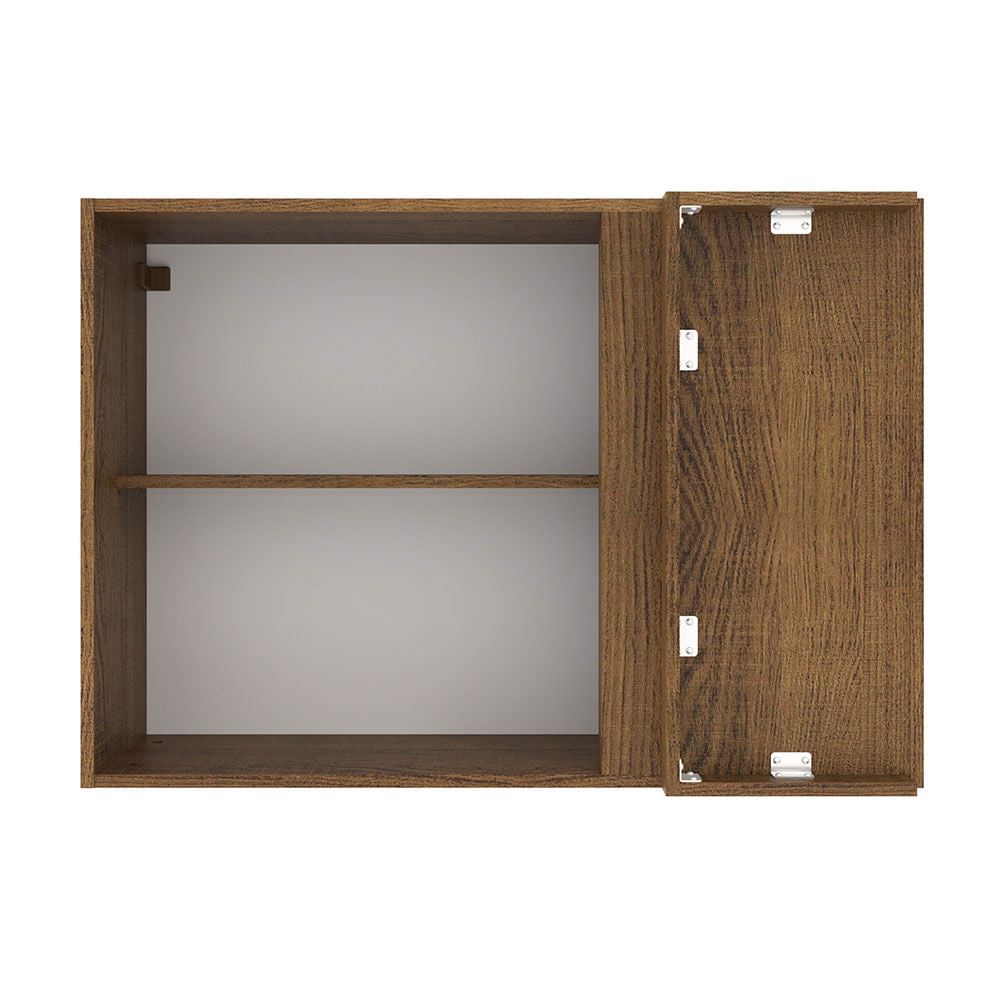 Armário Aéreo de Canto Madesa Agata 1 Porta Rustic/Cinza