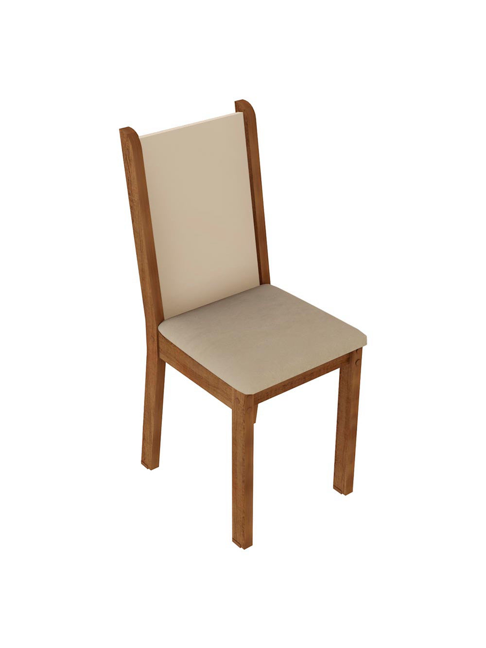 Kit 4 Cadeiras 4291 Madesa Rustic/Crema/Sintético Bege