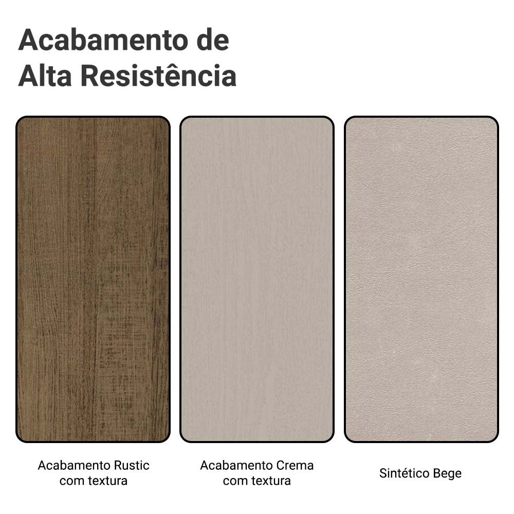 Kit 4 Cadeiras 4291 Madesa Rustic/Crema/Sintético Bege