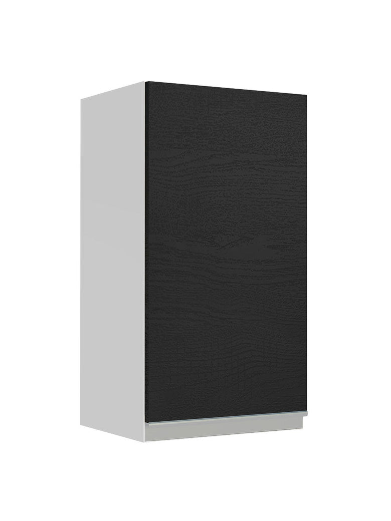 Armário Aéreo Madesa Glamy 35 cm 1 Porta Branco/Preto