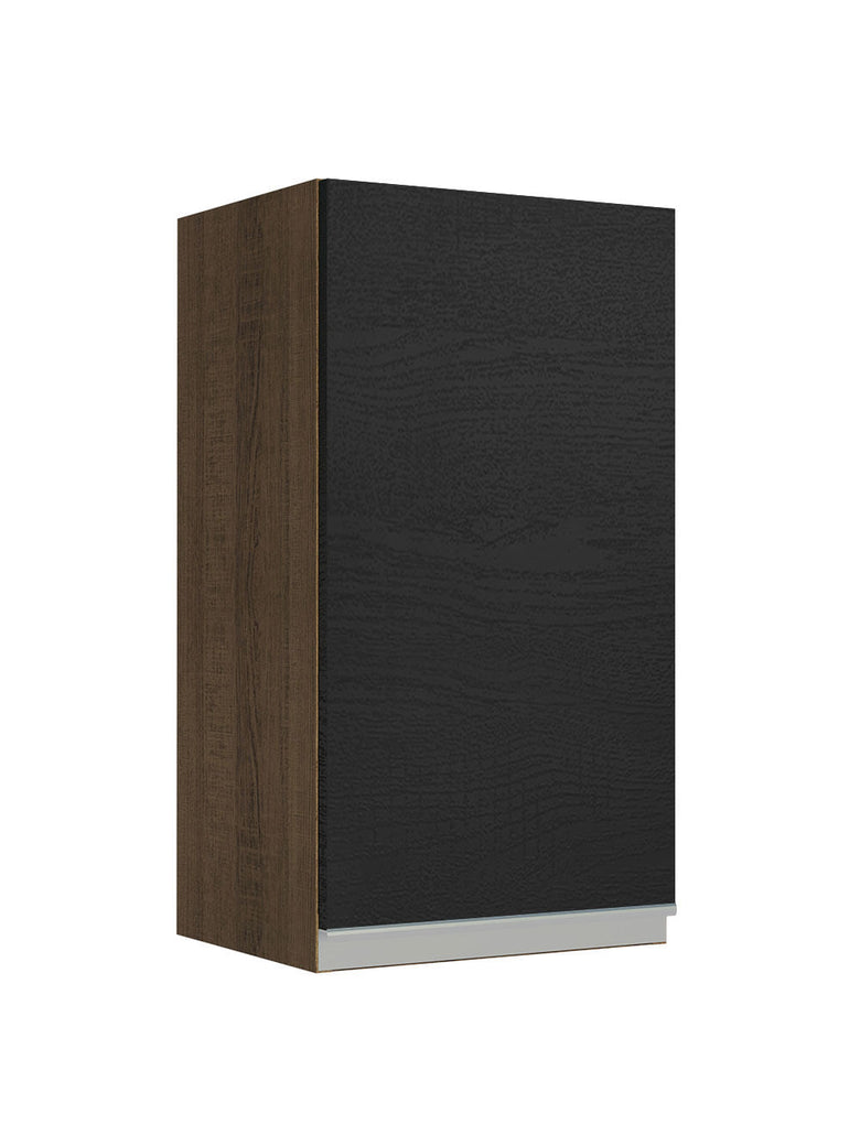 Armário Aéreo Madesa Glamy 35 cm 1 Porta Rustic/Preto